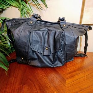 Large Black Poppy Bag